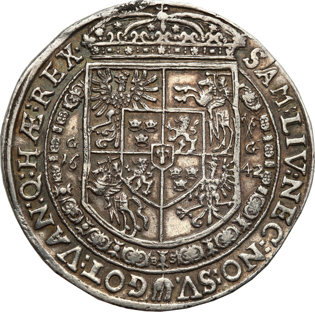 Władysław IV Waza. Talar 1642, Bydgoszcz, wariant z orzełkiem - RZADKOŚĆ R6-R7